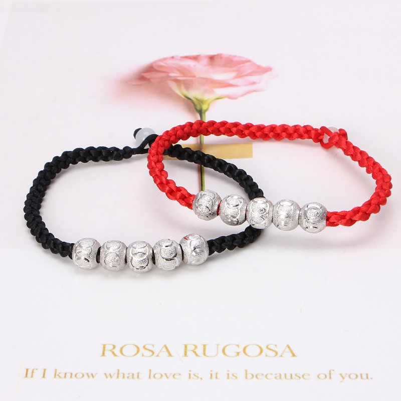 Set 2 vòng tay may mắn màu đỏ/đen