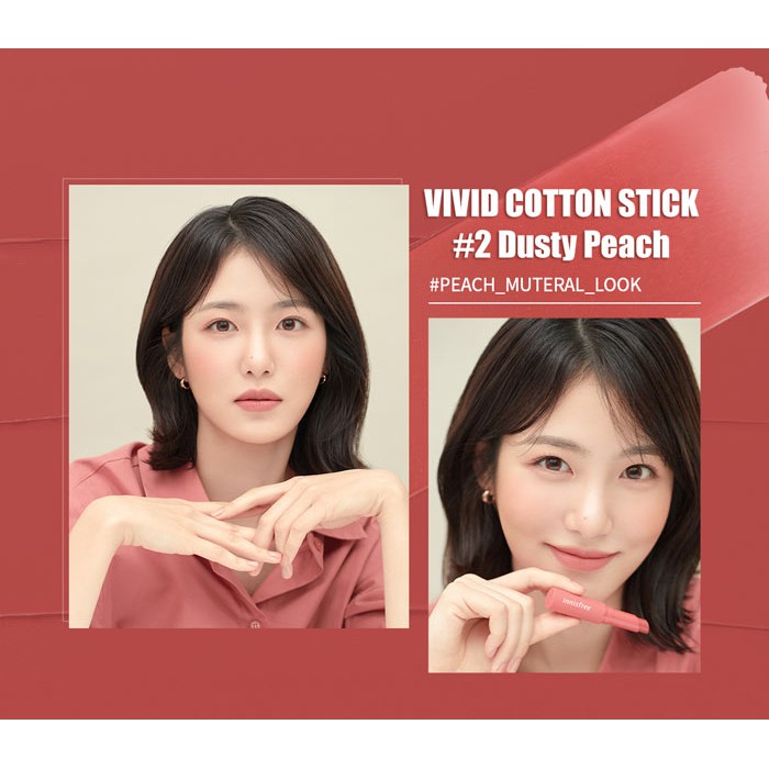 Son Tint Innisfree Vivid 2g nhỏ gọn ,tiện lợi . Wow sẵn 2 màu 03 ,05 lên màu cực chuẩn không kén da.Tặng thêm 1 Túi đựng | BigBuy360 - bigbuy360.vn