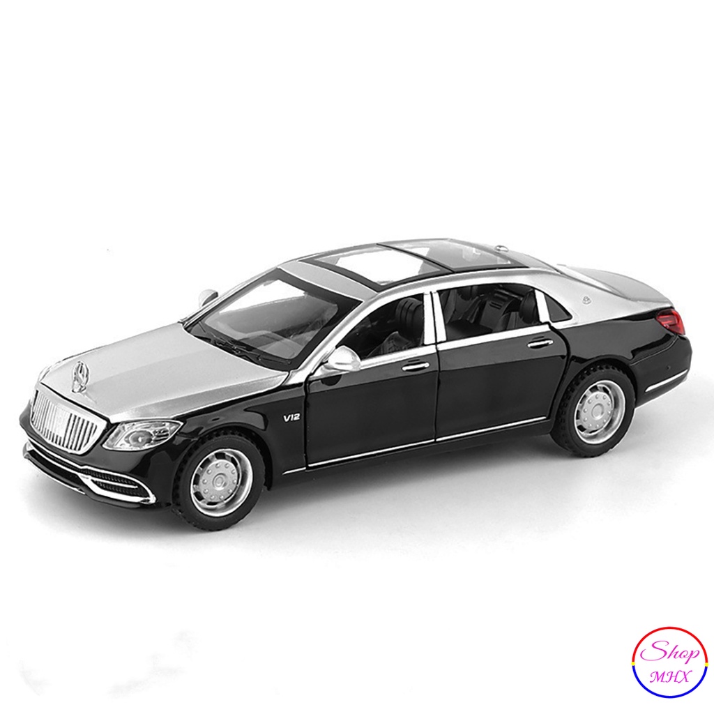 Xe mô hình bằng sắt Mercedes-Benz S650 Maybach TẶNG KÈM BIỂN SỐ kèm đế tỉ lệ 1:32 có 2 màu