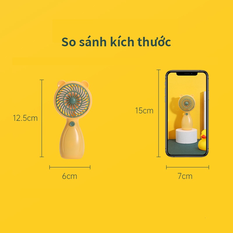 Quạt USB nhỏ có thể sạc lại di động Yên tĩnh, Quạt cầm tay để mang theo bên mình
