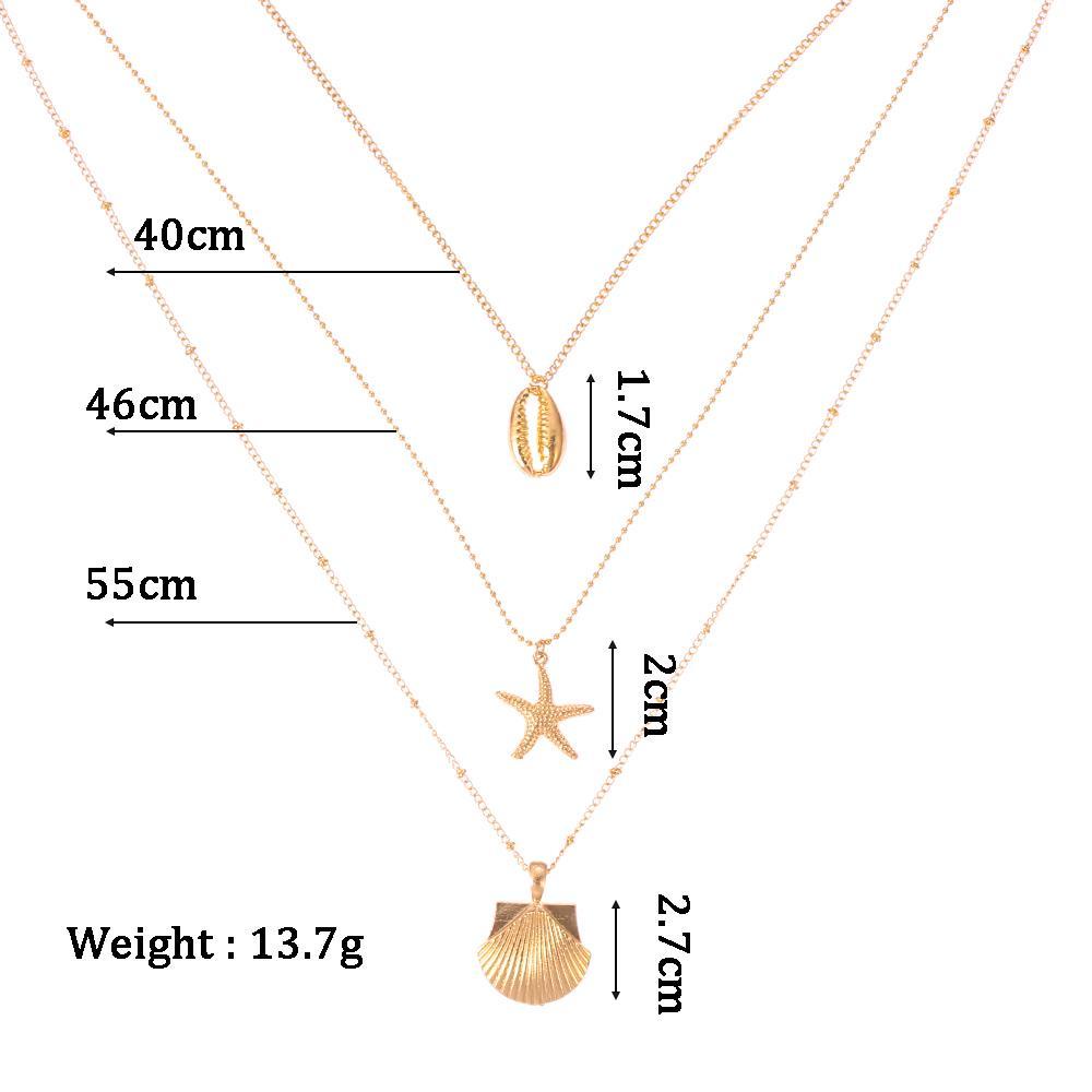 Dây Chuyền Choker Nhiều Lớp Đính Vỏ Sò Thời Trang Cho Nữ|Trang Sức Vòng Cổ Đi Biển