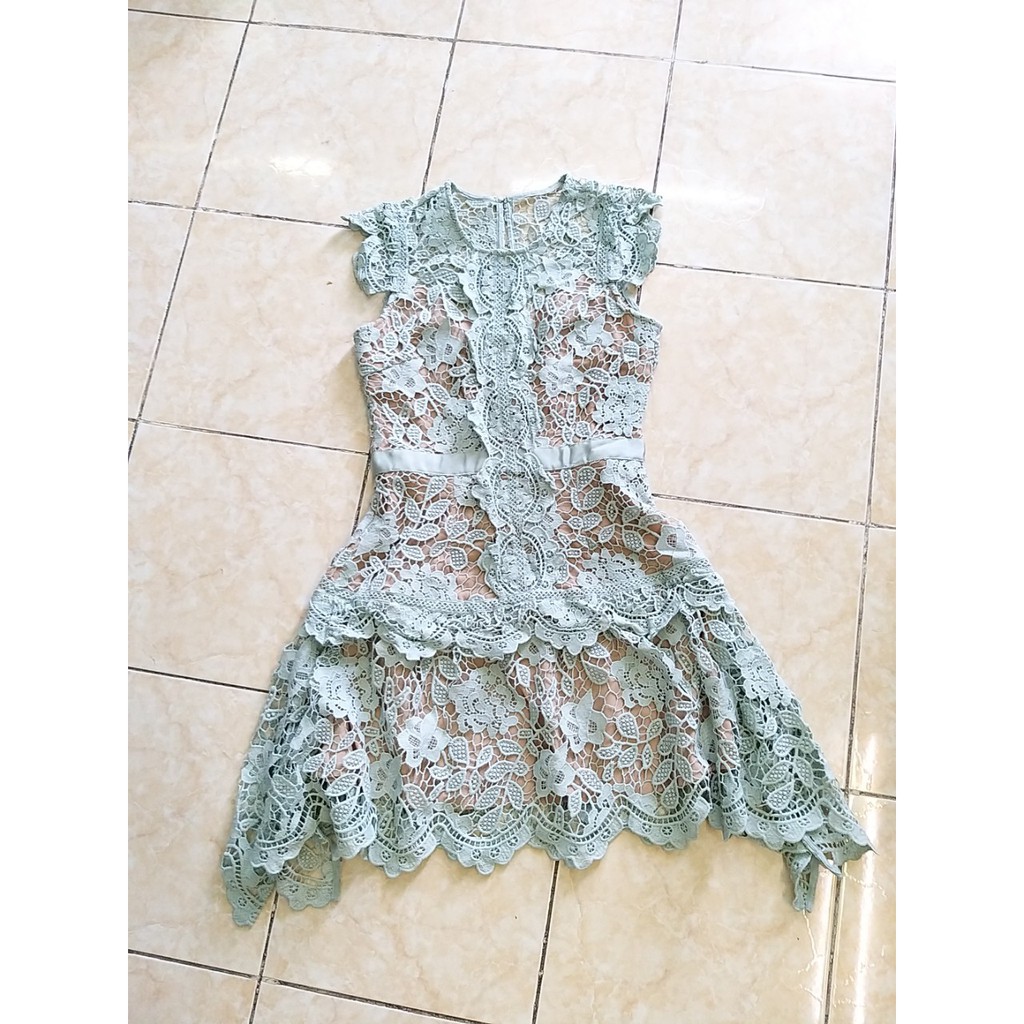 Đầm ren xanh QCCC, size S