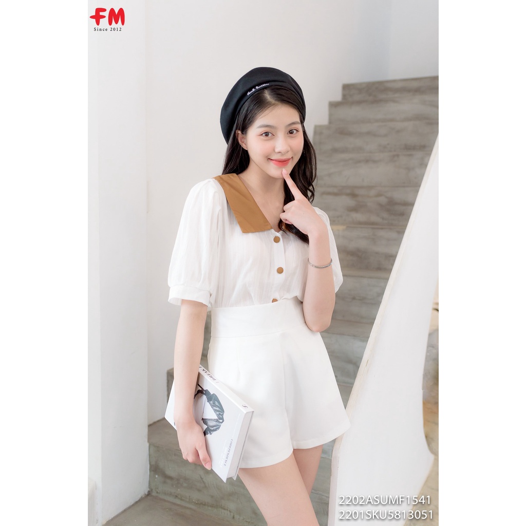 Quần short 69 nữ FM Style đùi lưng cao ống rộng chất tuyết mưa đứng form thời trang thanh lịch sang trọngI 220130509