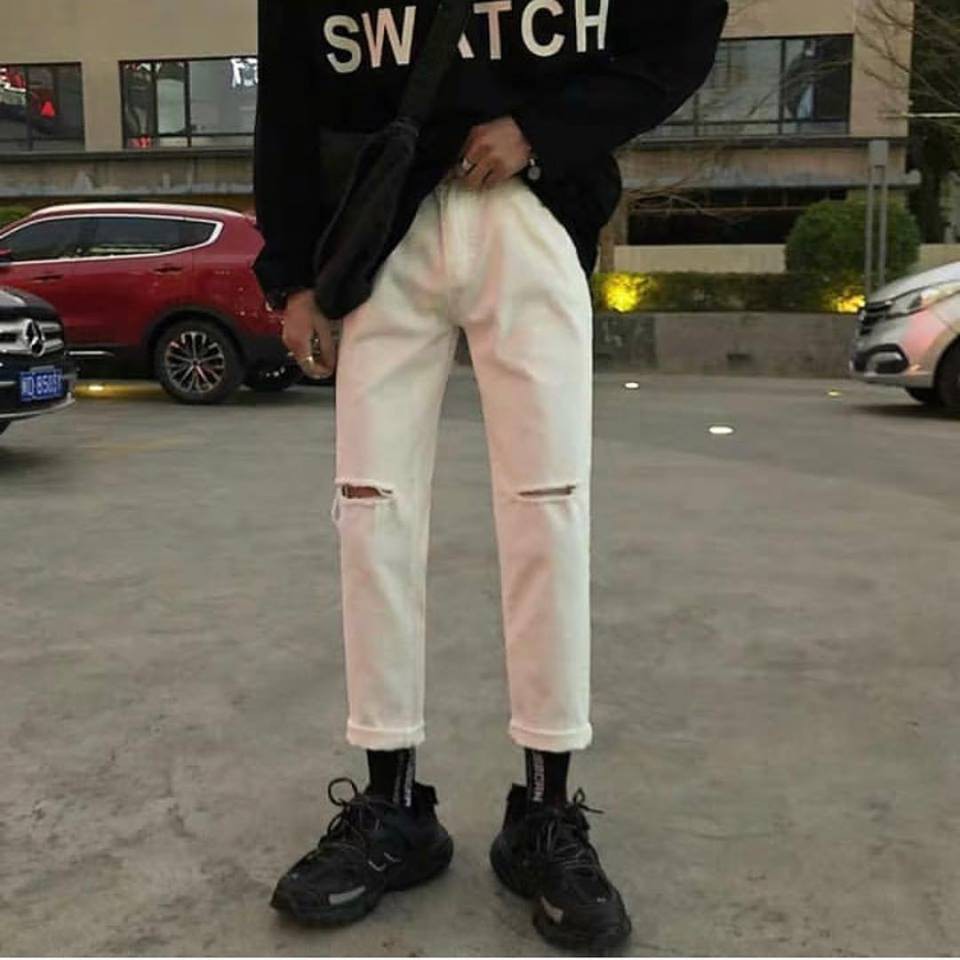 Quần Baggy 001 rách - UNISEX Cao Cấp (giá rẻ)