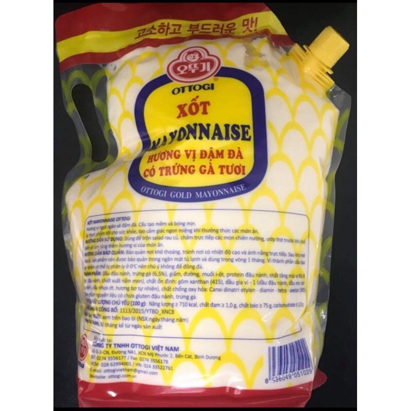 Xốt Mayonnaise Ottogi 3Kg- Hương Vị Đậm Đà Trứng Gà Tươi