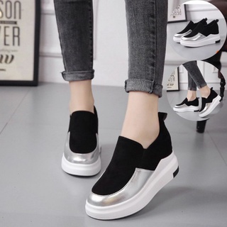 Giầy thể thao sneaker nữ đế độn nâng chiều cao 7,5cm đế Cao Su thiết kế trống trượt êm chân thoáng khí dễ phối đồ