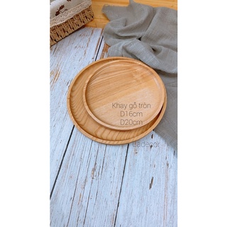 Khay gỗ tròn cao cấp,khay gỗ tần bì/gỗ óc chó nguyên khối decor sang trọng