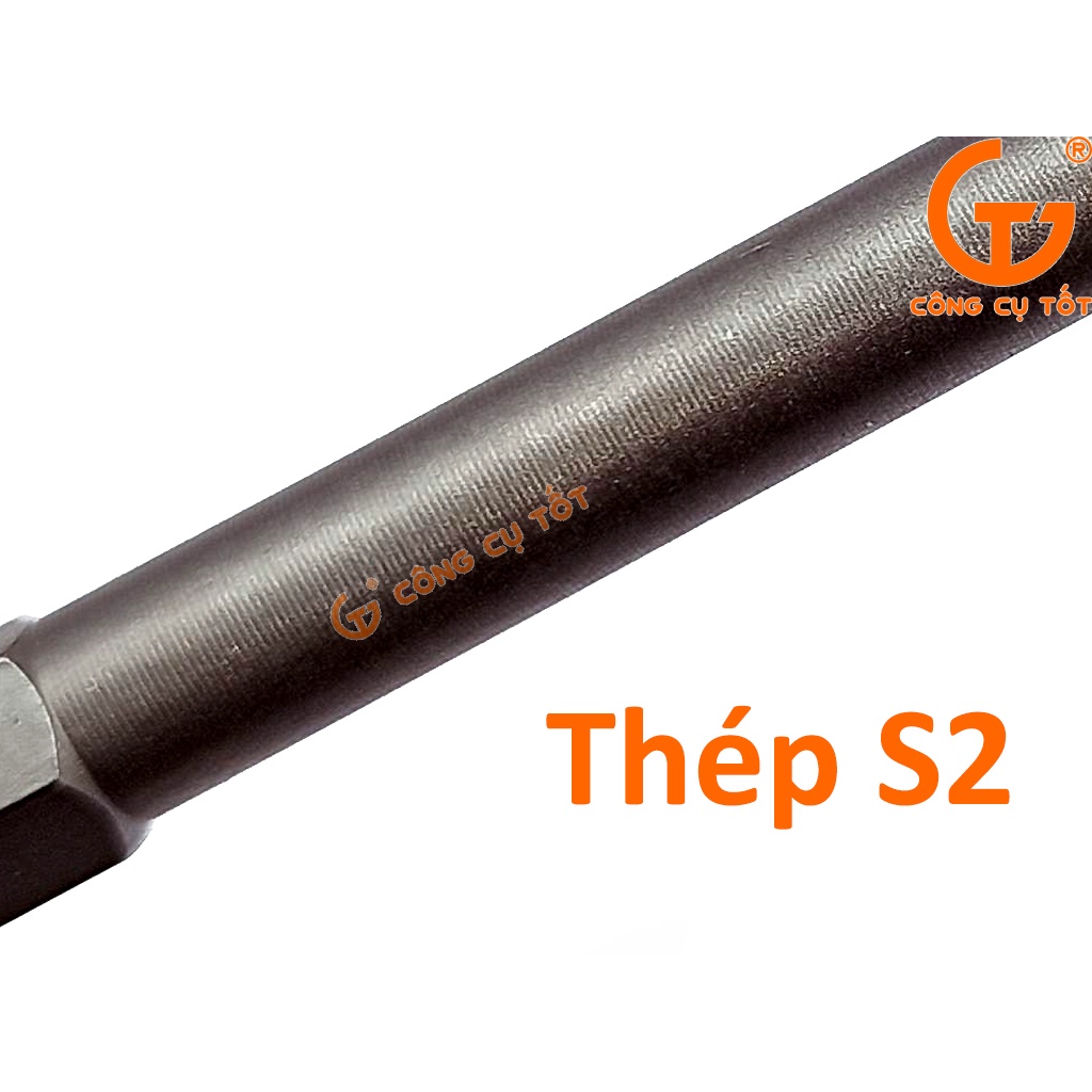 Vỉ 6 đầu bắt vít lục giác chuôi lục thép S2 2.5 - 8.0mm dài 100mm