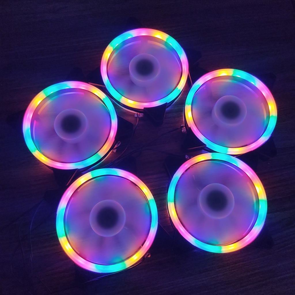 [Không cần Hub] Quạt Tản Nhiệt, Quạt Làm Mát Máy Tính, Fan Case Fan Led RGB 12cm, Cắm Trực Tiếp Chân Molex 4Pin