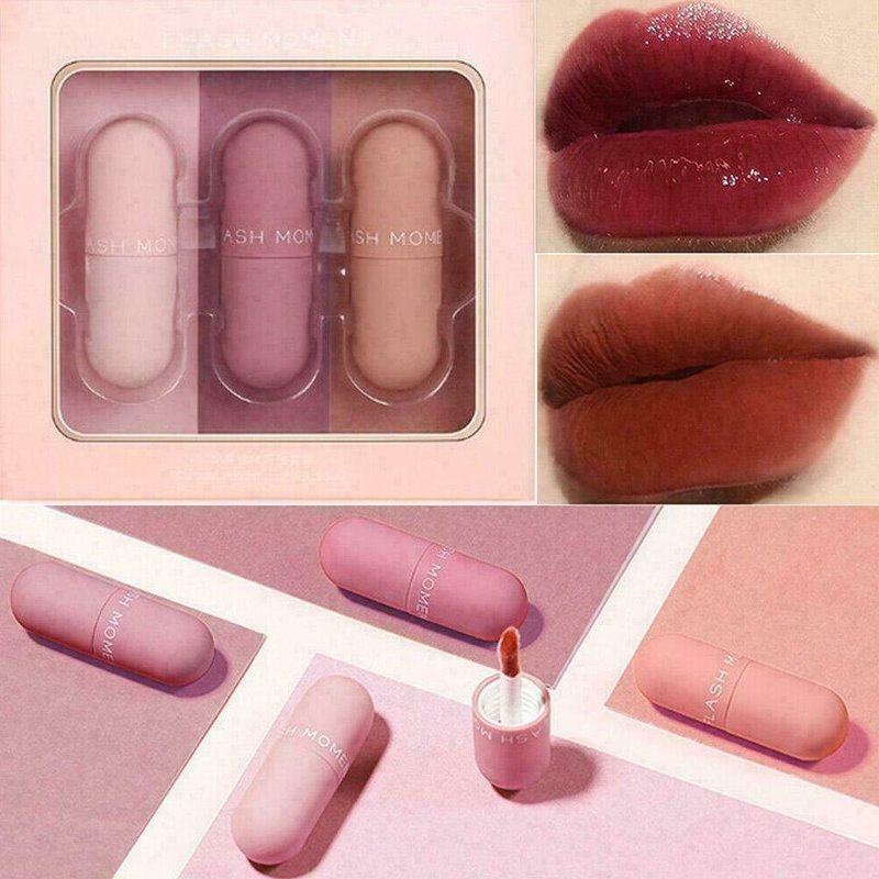 (Hàng Mới Về) Set 3 Son Môi Thiết Kế Hình Viên Thuốc Mini Xinh Xắn | BigBuy360 - bigbuy360.vn