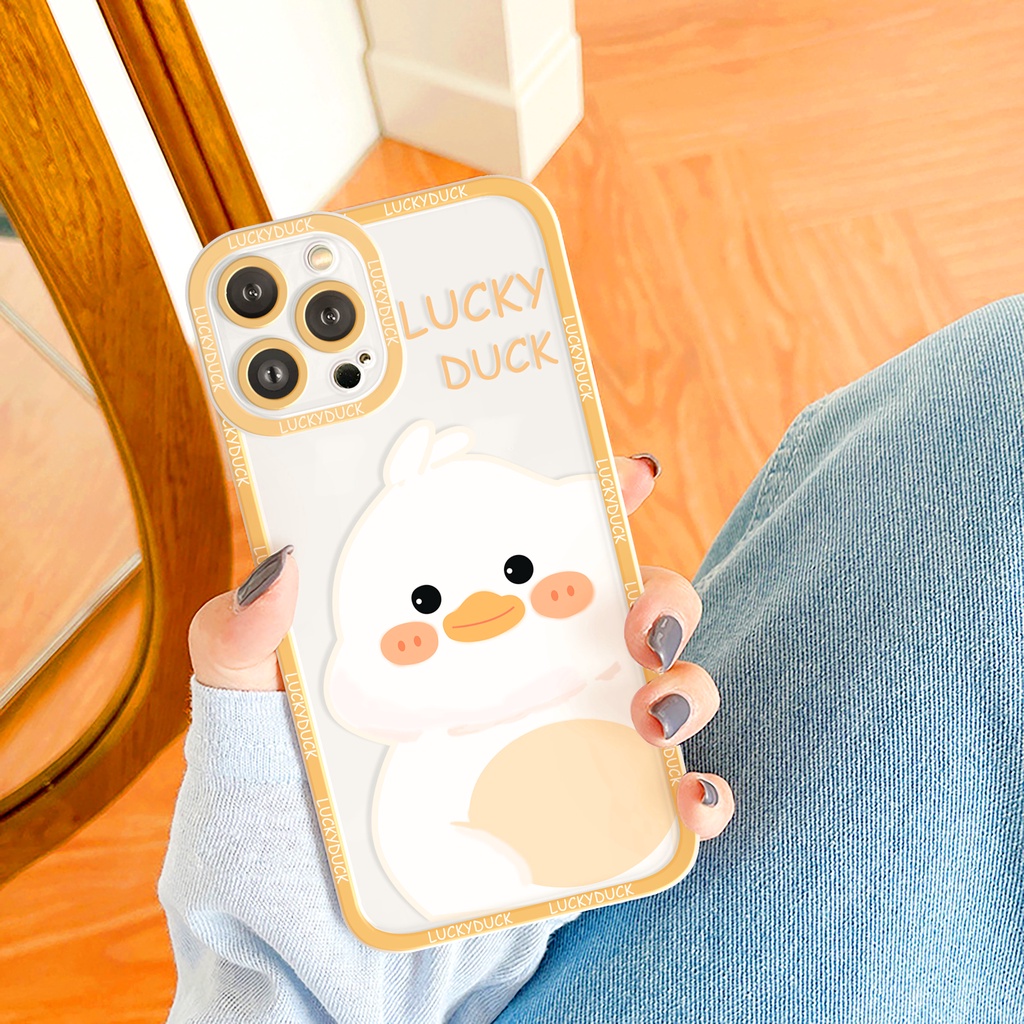 Ốp lưng iphone Duck Pig trong cạnh vuông 6/6plus/6s/6splus/7/7plus/8/8plus/x/xs/11/12/13/14/pro/max/promax/plus