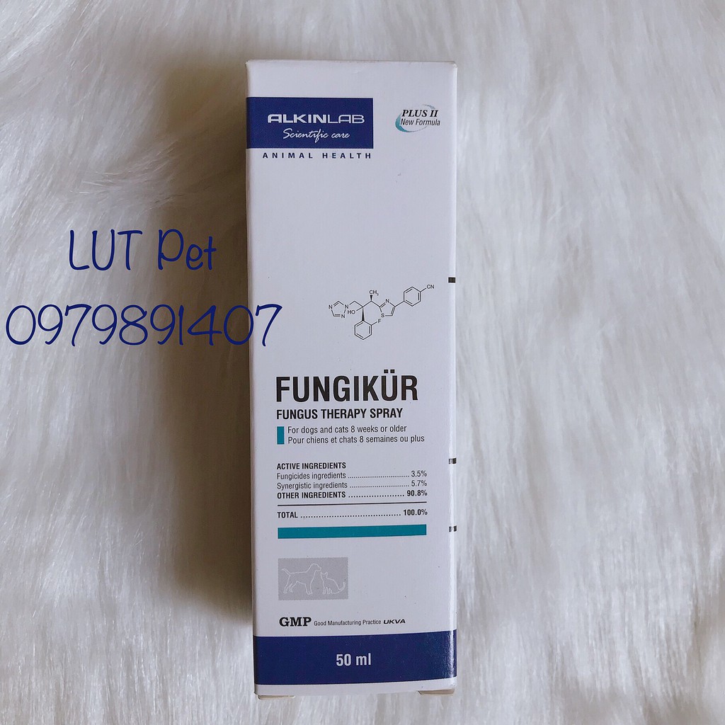 [Mã 159FMCGSALE giảm 8% đơn 500K] XỊT TRỊ NẤM ALKIN FUNGIKUR 50ML - LỌ TRỊ NẤM VIÊM DA CHÓ MÈO