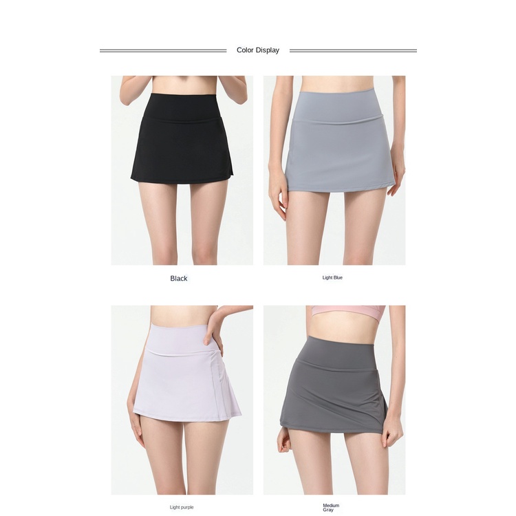 Wmuncc Quần Short Giả Váy Giả Hai Lớp Lưng Cao Dáng Rộng Khô Nhanh Chống Chói Cho Nữ Tập Yoga / Thể Thao / Chạy Bộ