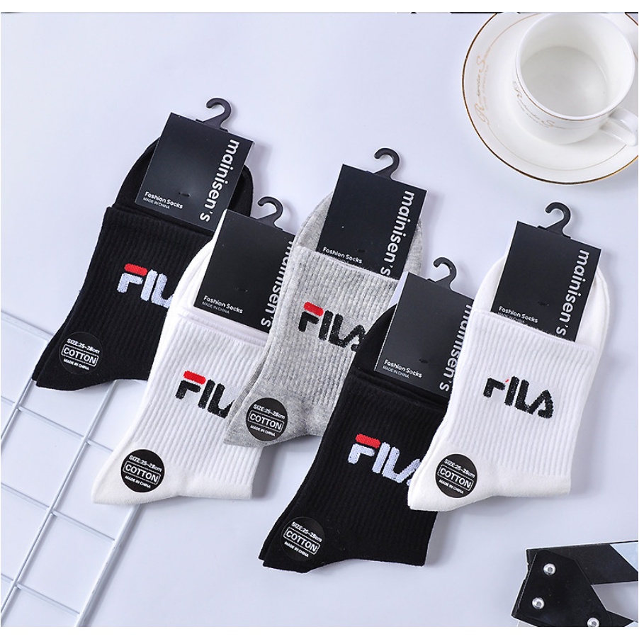 Tất nam kiểu dáng thể thao, cao cổ, chất liệu cotton thoáng mát thấm mồ hôi