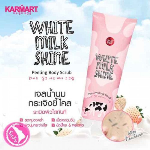 Tẩy tế bào chết toàn thân trắng da sữa bò Cathy Doll White Milk Shine Peeling Body Scrub 320ml