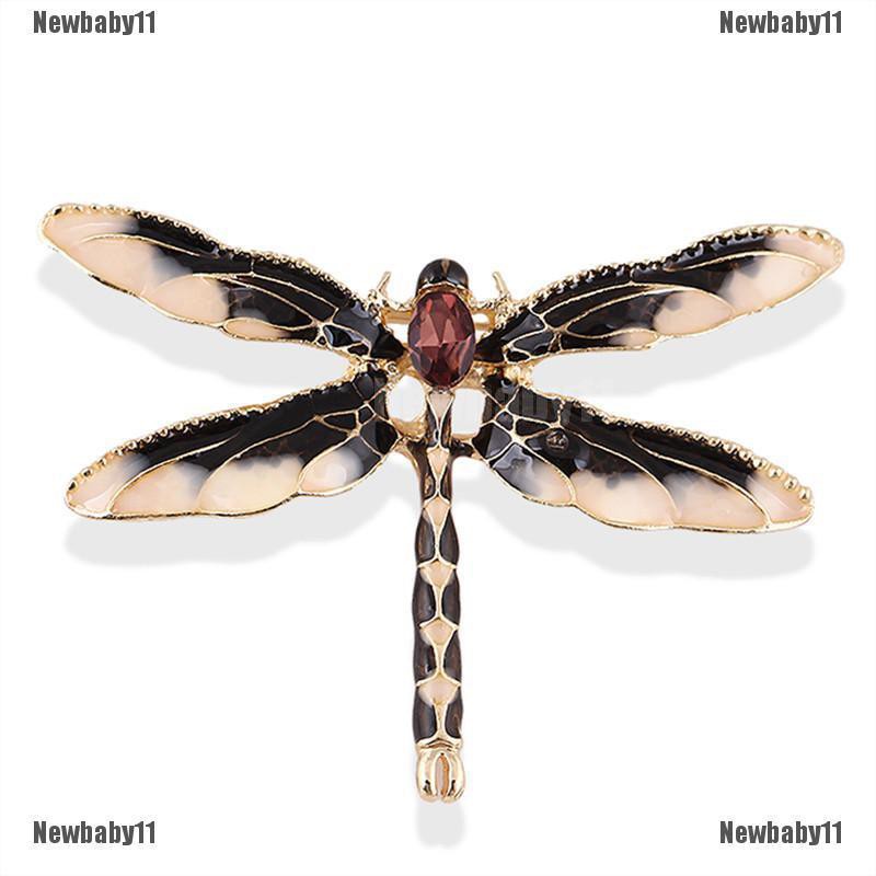 Ghim Cài Áo Hình Chuồn Chuồn Đính Đá Tráng Men