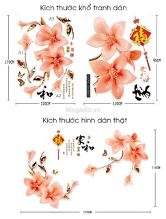 Decal dán tường hoa cam