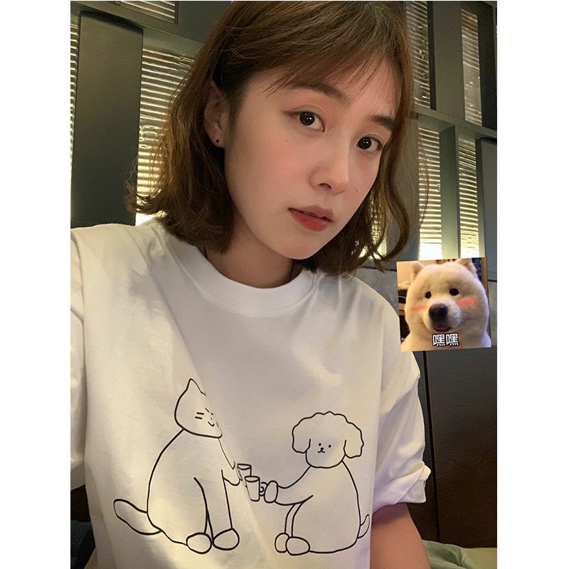 NRVP Áo Thun Nữ Oversize Cổ Tròn Thời Trang Hàn Quốc