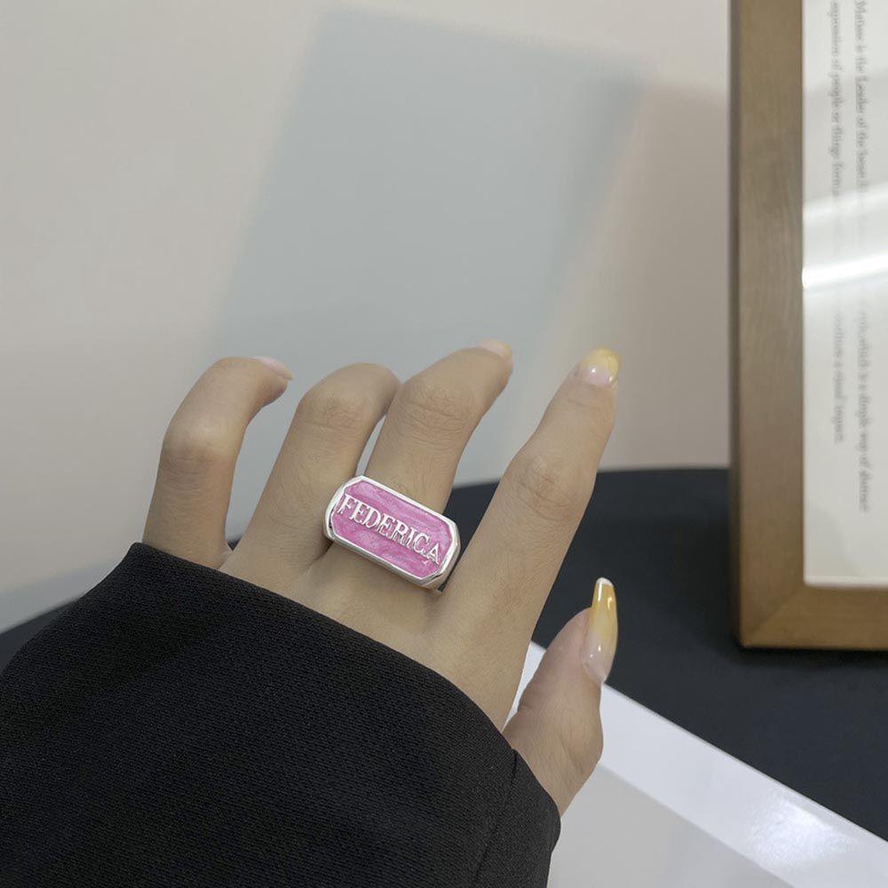 Nhẫn Mở VANES1 Họa Tiết Chữ Cái Thanh Lịch Cho Nữ