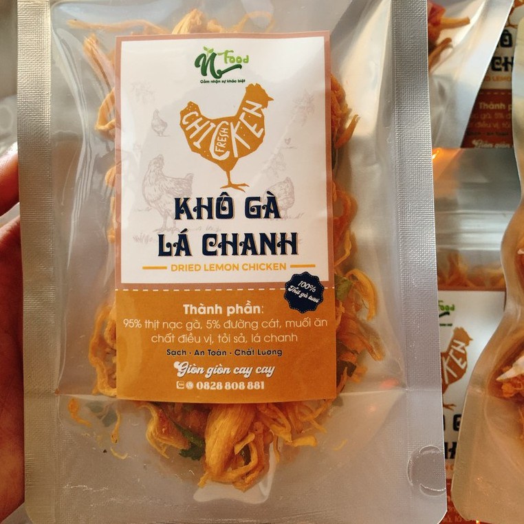 Khô gà lá chanh túi zip 100g_hàng xuất khẩu,tongkhominhnguyen