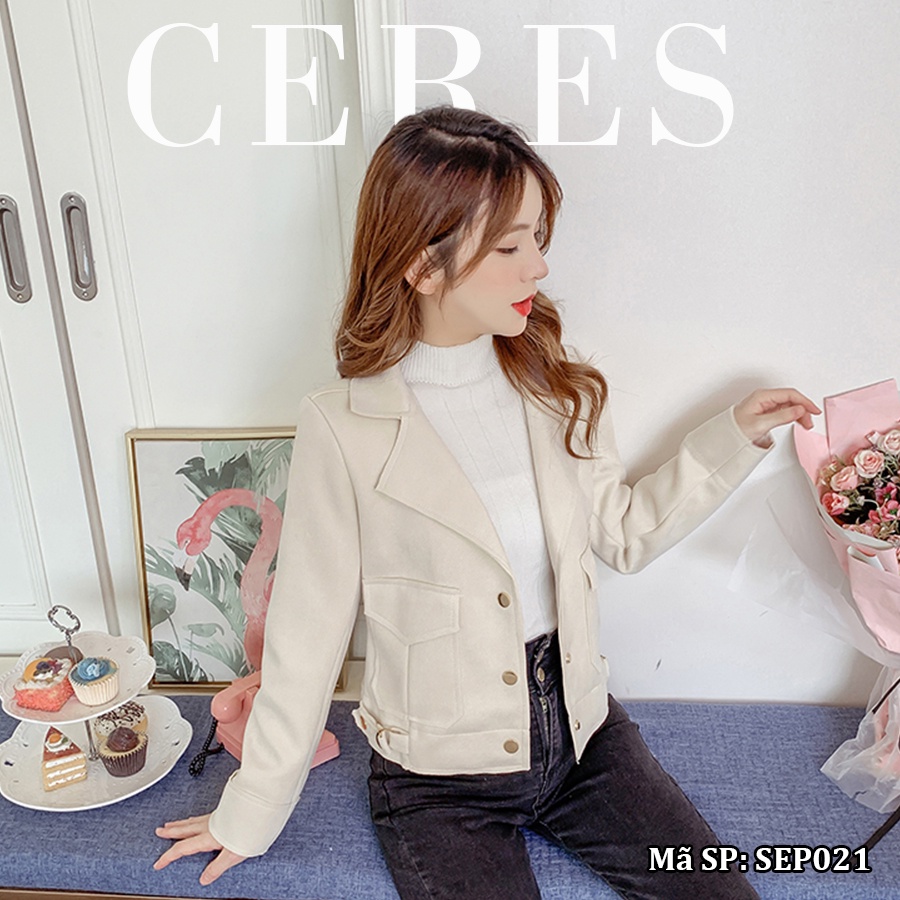 CERES - Áo khoác dạ dáng vest, có lớp lót, thiết kế thời trang. | BigBuy360 - bigbuy360.vn