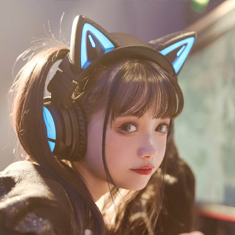 Tai nghe tai mèo Demon Dance YOWU cat ear headphone phiên bản Elf Black