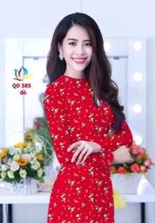 vải áo dài in hoa nhí đẹp