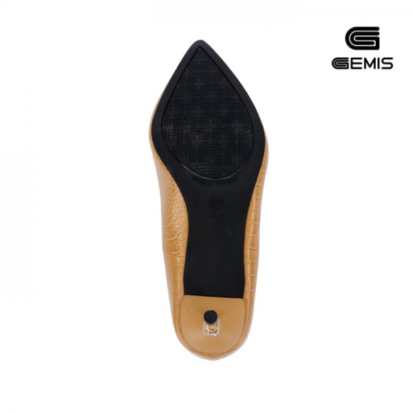 Giày cao gót mũi nhọn vân rắn 7cm GM00154 - GEMIS Trắng/Bò/Đen