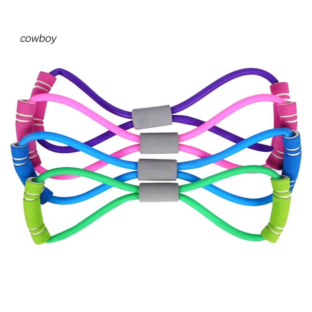 COW_8-Shape Gym Workout Yoga Exercise Resistance Rope Loop Bands Train Fitness Tool