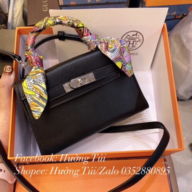 hàng super_Túi xách Nữ Hm mini size 20 đựng vừa điện thoại (ảnh thật, có hộp , không hộp) tặng kèm khăn lụa