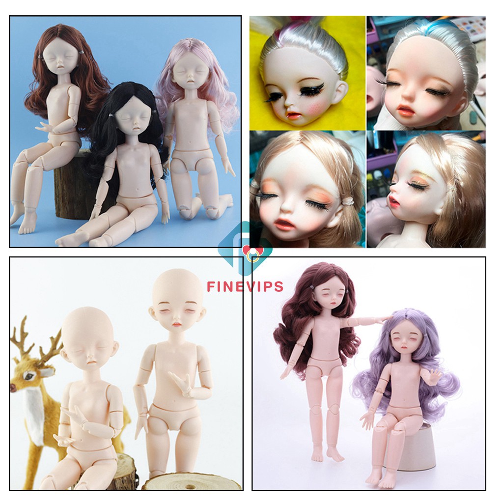 New Cute 1/6 Jointed Doll Body with Head Parts for BJD Doll Accessories