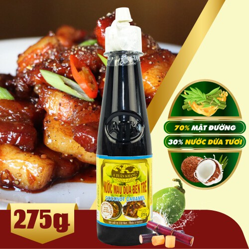 Nước màu Dừa Bến Tre- Nước hàng cốt dừa kho cá thịt A Tuấn Khang 275g
