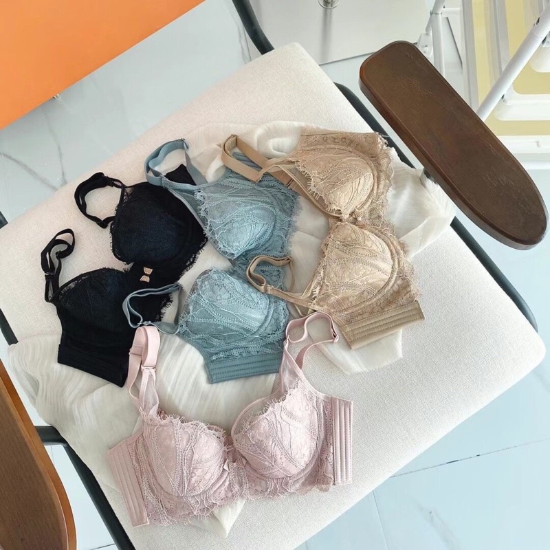 Áo lót nữ Unny dáng multy cao cấp họa tiết ren nơ , Áo ngực mút mỏng bảng to gen gọn ngực