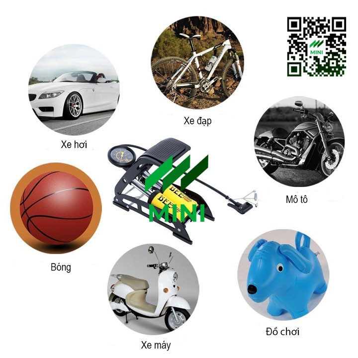 Bơm hơi đạp chân 2 xi lanh BEE J44B-01