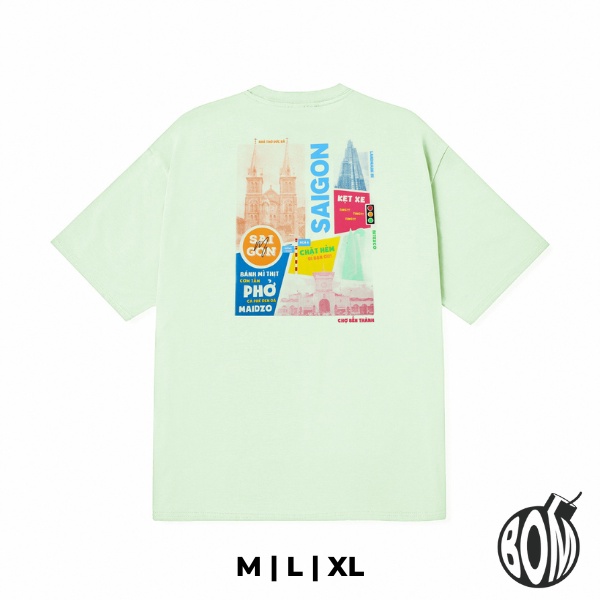 Áo thun SAIGON nam nữ - Áo phông Unisex vải Cotton - Bom Mode