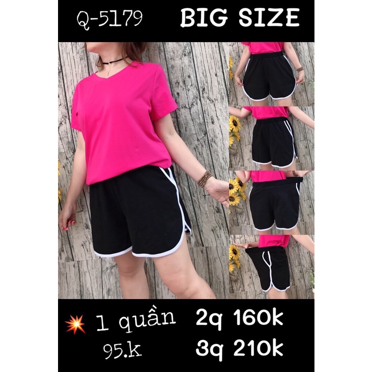 [ 2c=160k, 3c=210k ] Quần đùi BIG SIZE Short viền trắng thể thao 5179 - 5023