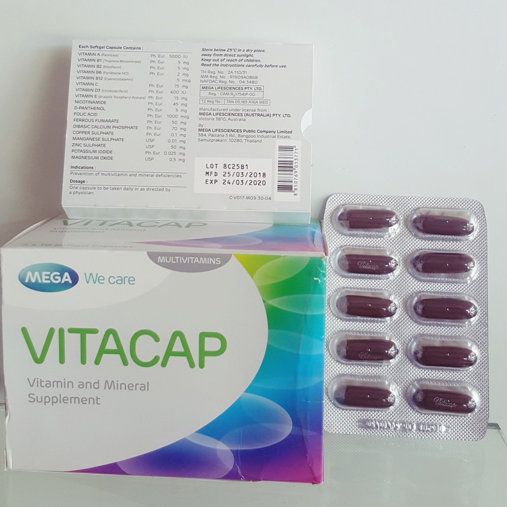 Vitacap – Viên uống bổ sung vitamin và khoáng chất giúp phục hồi sức khỏe, tăng cường đề kháng (50 viên)