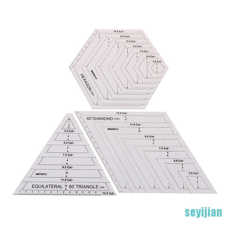 Thước Nhựa Acrylic Hình Lục Giác Dùng Trong May Vá