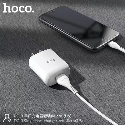 Bộ sạc MICRO HOCO DC13: Sạc nhanh 2,4A, cáp sạc dài 1m