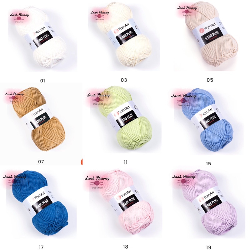 Len Jeans Plus Sợi To Cuộn 100gr Đan Móc Thú Bông Size Lớn