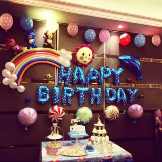 Set bóng sinh nhật sn10 - Bóng tráng nhôm trang trí sinh nhật thôi nôi cho bé