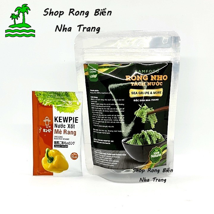 Rong nho tách nước SamFood gói 100g - Tặng 1 gói nước sốt mè rang Kewpie 15ml
