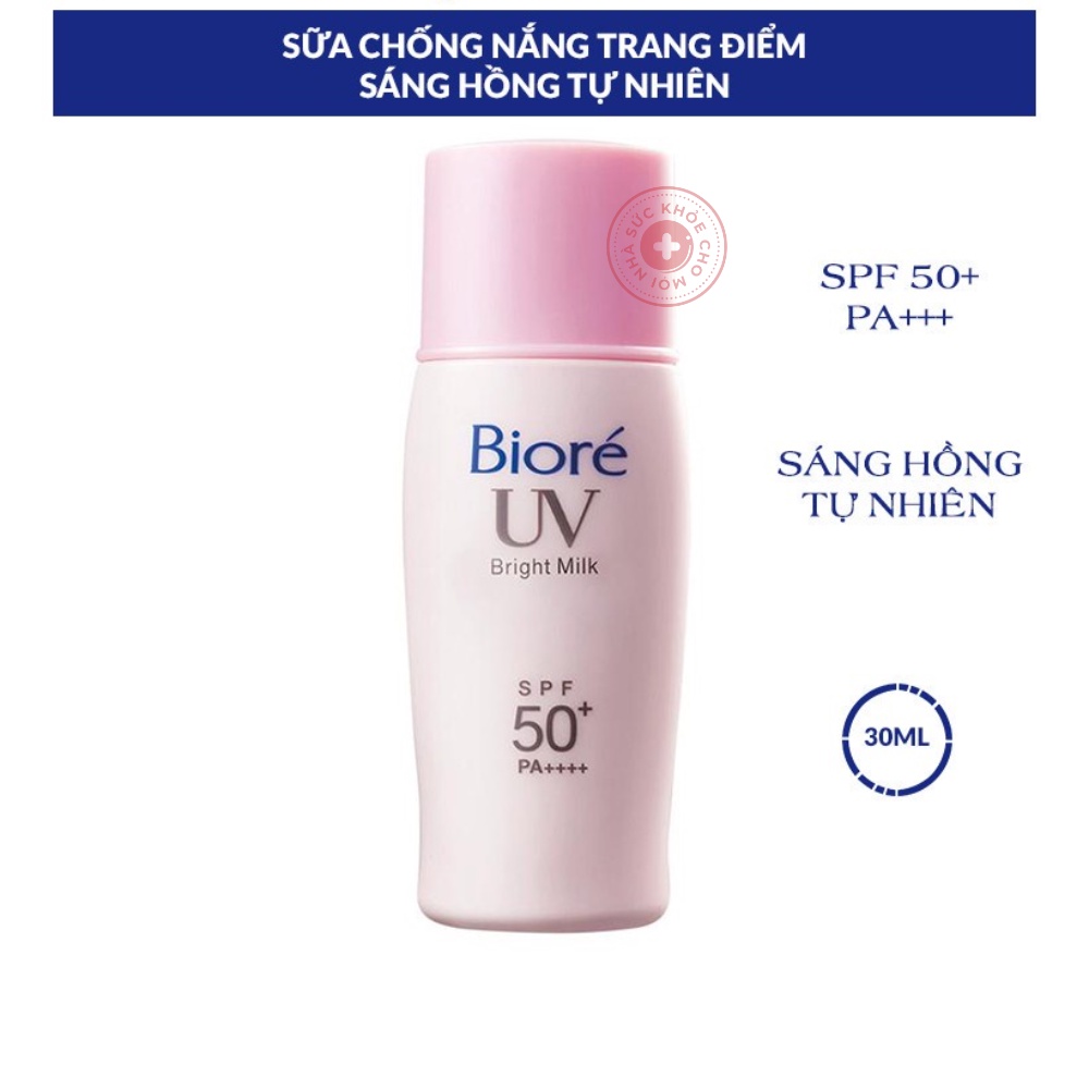 Biore Bright Milk. Sữa chống nắng trang điểm nâng tone da sáng hồng tự nhiên SPF 50 PA++++ 30ml 33996