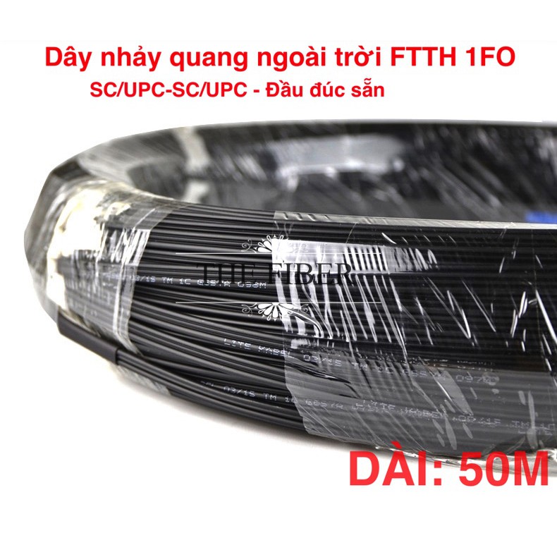 Dây nhảy quang ngoài trời SC UPC dài 50m 1FO SM FTTH