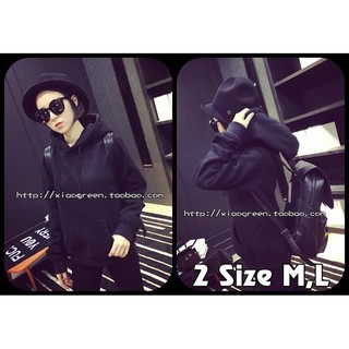 Áo Hoodie trơn màu đen nam nữ