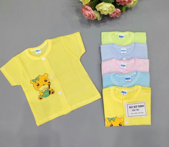 5 áo sơ sinh cộc tay cho bé