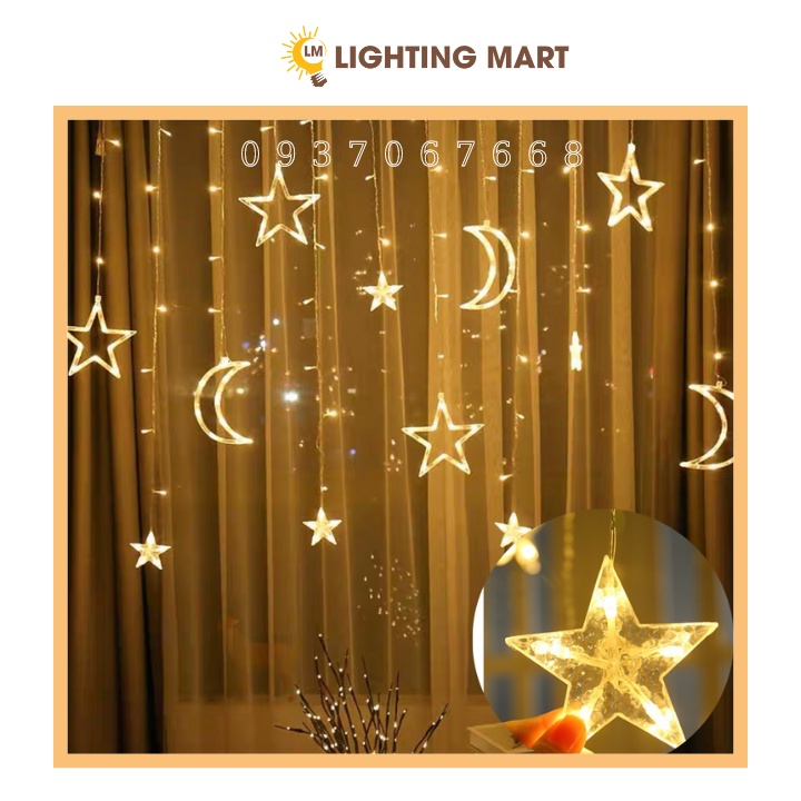 Dây đèn led rèm sao trăng trang trí giáng sinh, ngày lễ tết