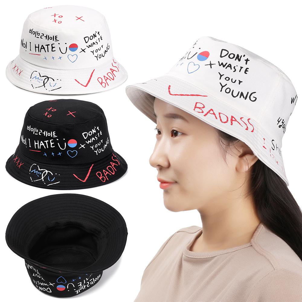 EUCA Mũ Bucket Chất Liệu Cotton Phong Cách Harajuku