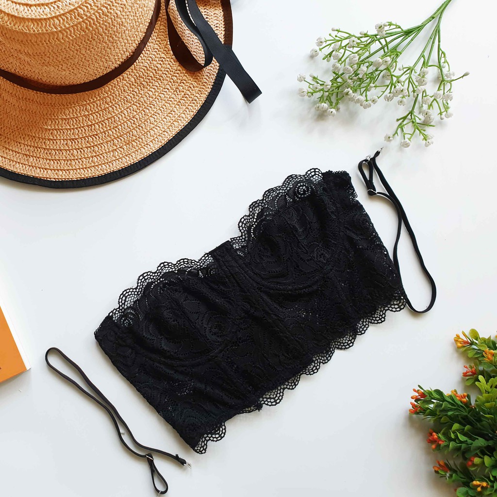 Set Bra croptop corset ren đen sexy siêu mềm mịn thoải mái, kết hợp quần lọt khe ( hàng thiết kế ) N01 | BigBuy360 - bigbuy360.vn