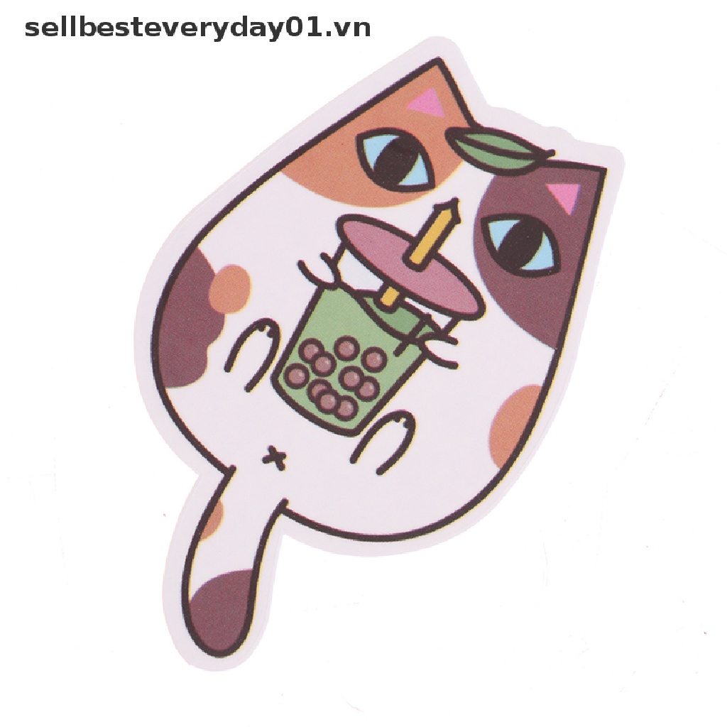 【sellbesteveryday01.vn】 50Pcs Cute Cat Cartoon Stickers Laptop Phone Skateboard Car Suitcase Decals .
